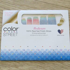 COLOR STREET Nail Polish Pedicure Strips NEW - Any Fin Goes - Mermaid Colorful